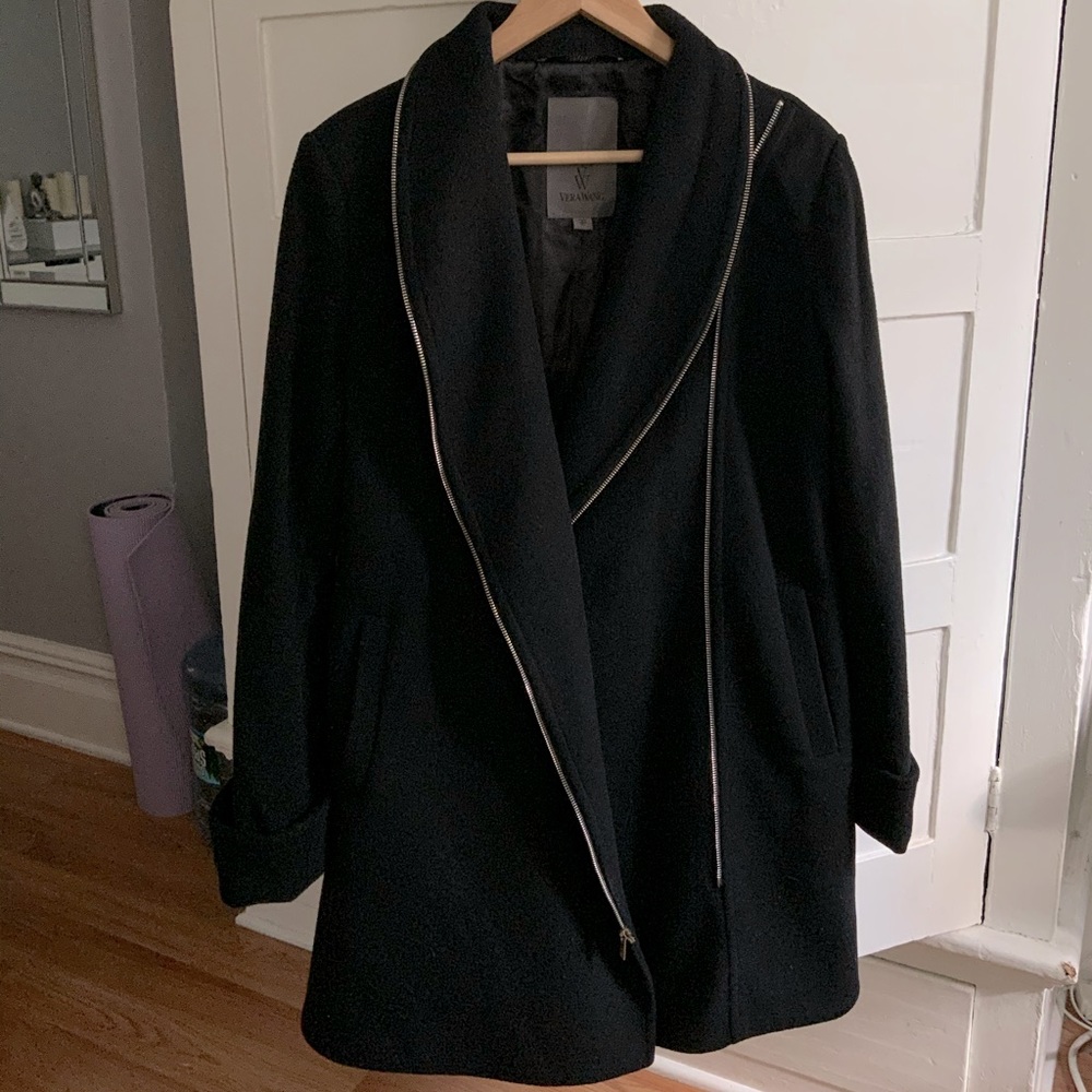 VERA WANG WOOL ZIPER COAT XL - Picture 4 of 8